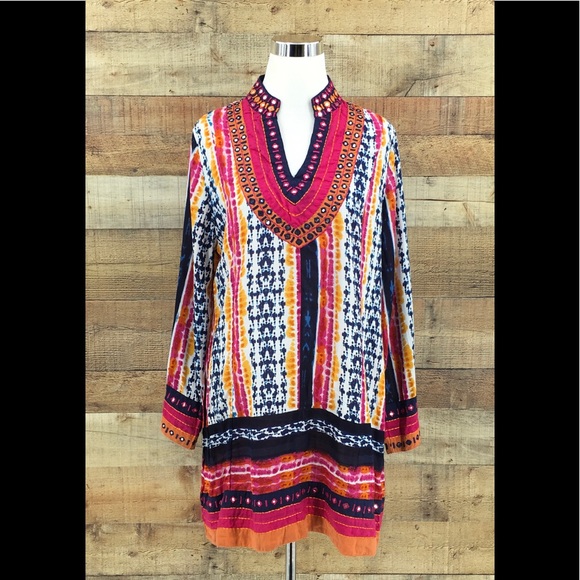SOFT SURROUNDINGS Womens Mulitcolor‎ Tunic Top Sz MEDIUM - Picture 1 of 8